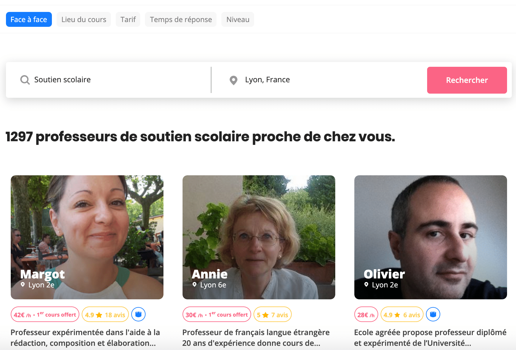 Les avantages de recourir à nos professeurs : le tarif !