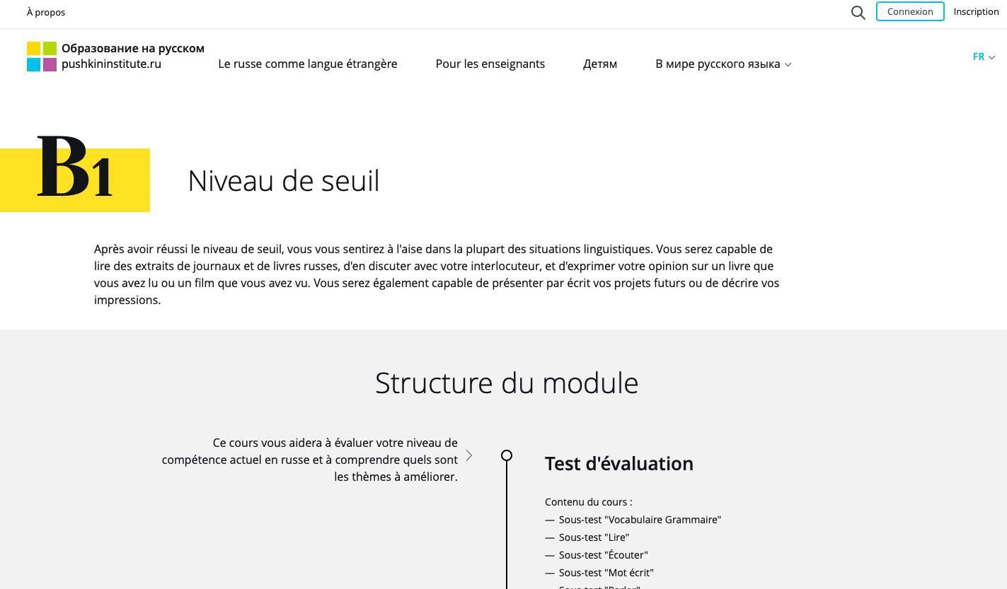De quoi se compose un cours de russe ?