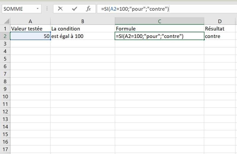 Comment mettre en place le comparateur logique SI ?
