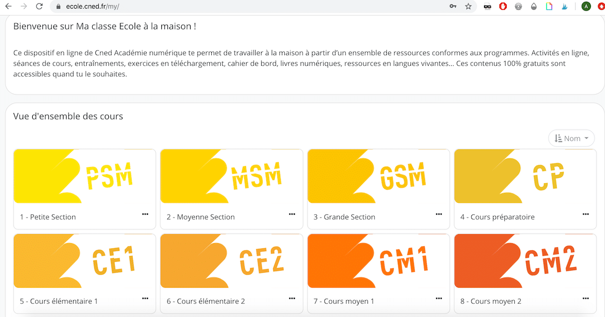 Comment utiliser "ma classe à la maison" ?