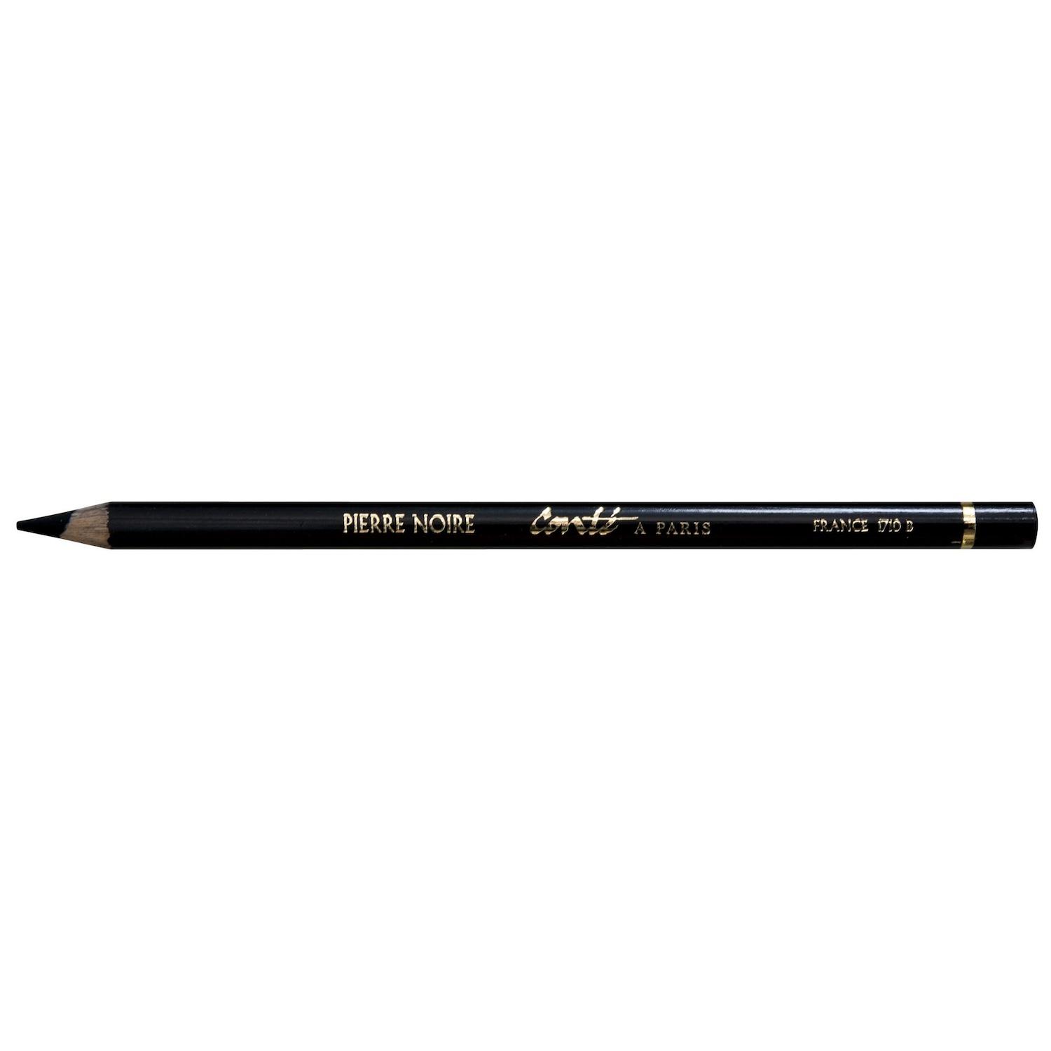 Un crayon de pierre noire sur fond blanc.