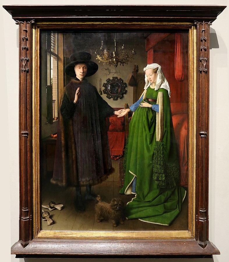 Représentation du tableau Les époux de Van Eyck.