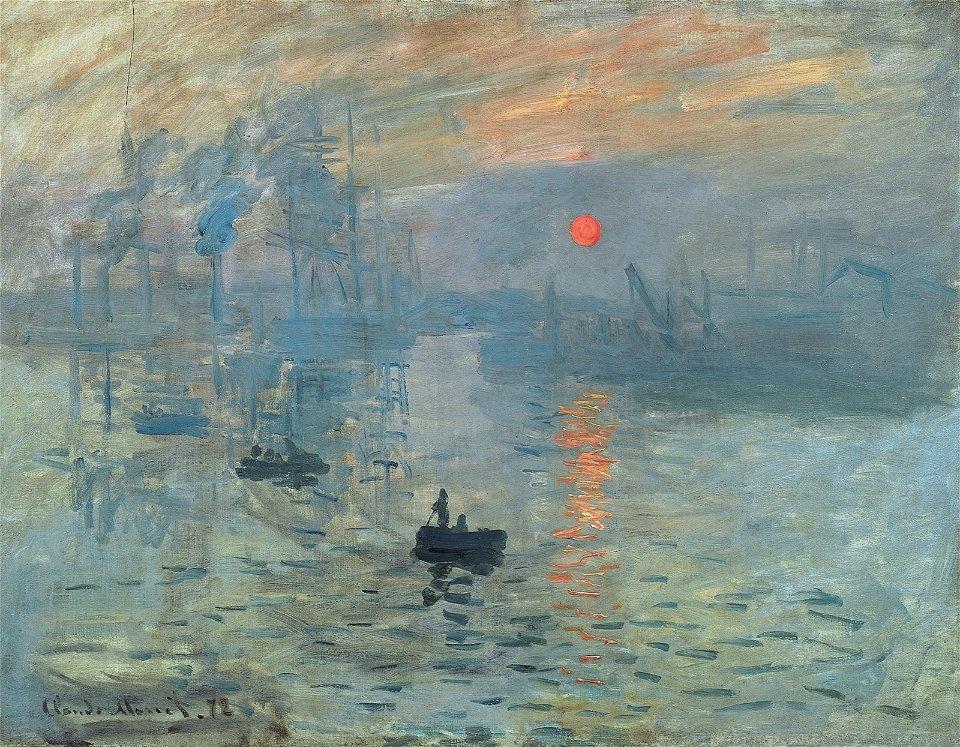 Représentation du tableau de Claude Monet Impression, soleil levant.