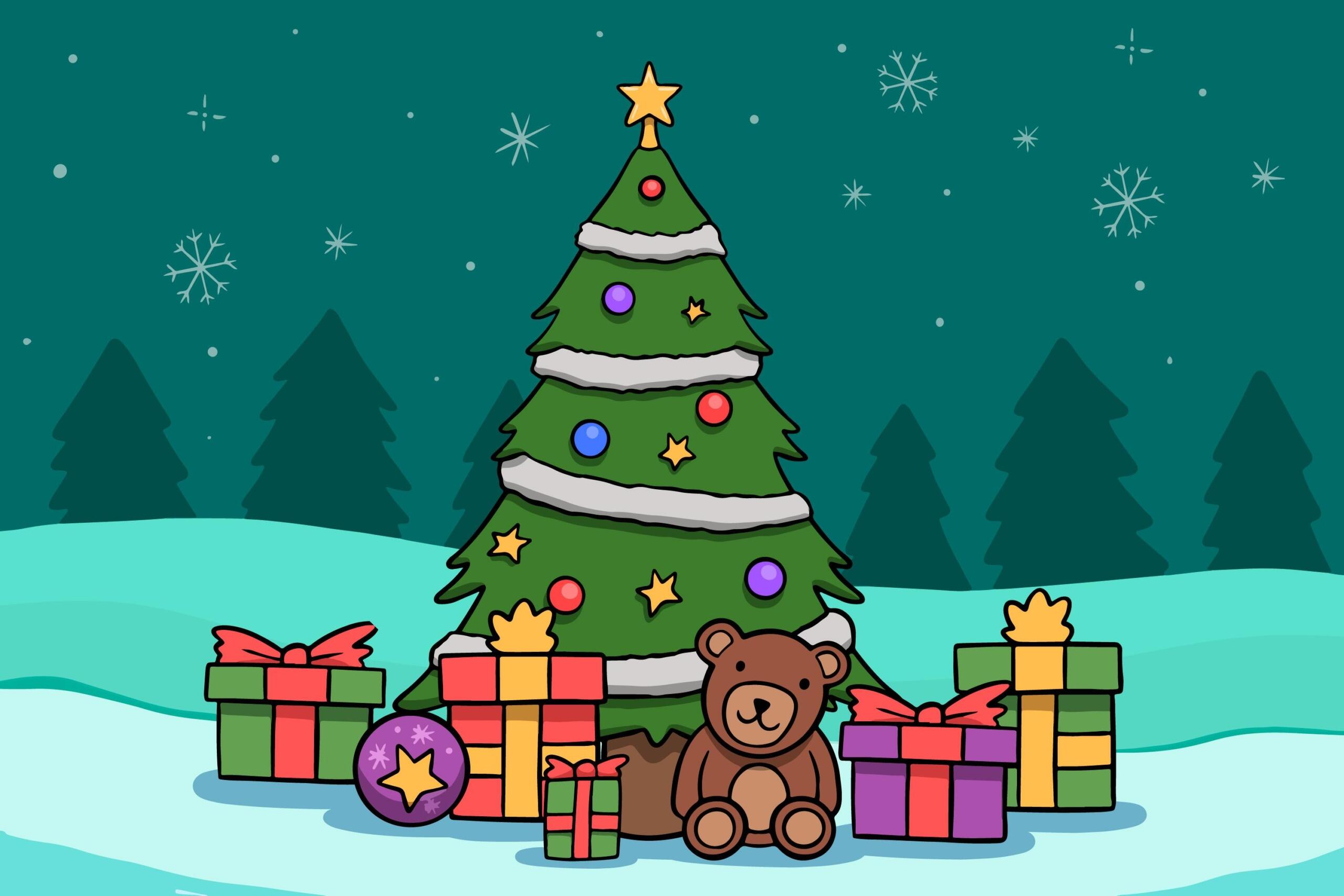 Dessin d'un sapin de Noël