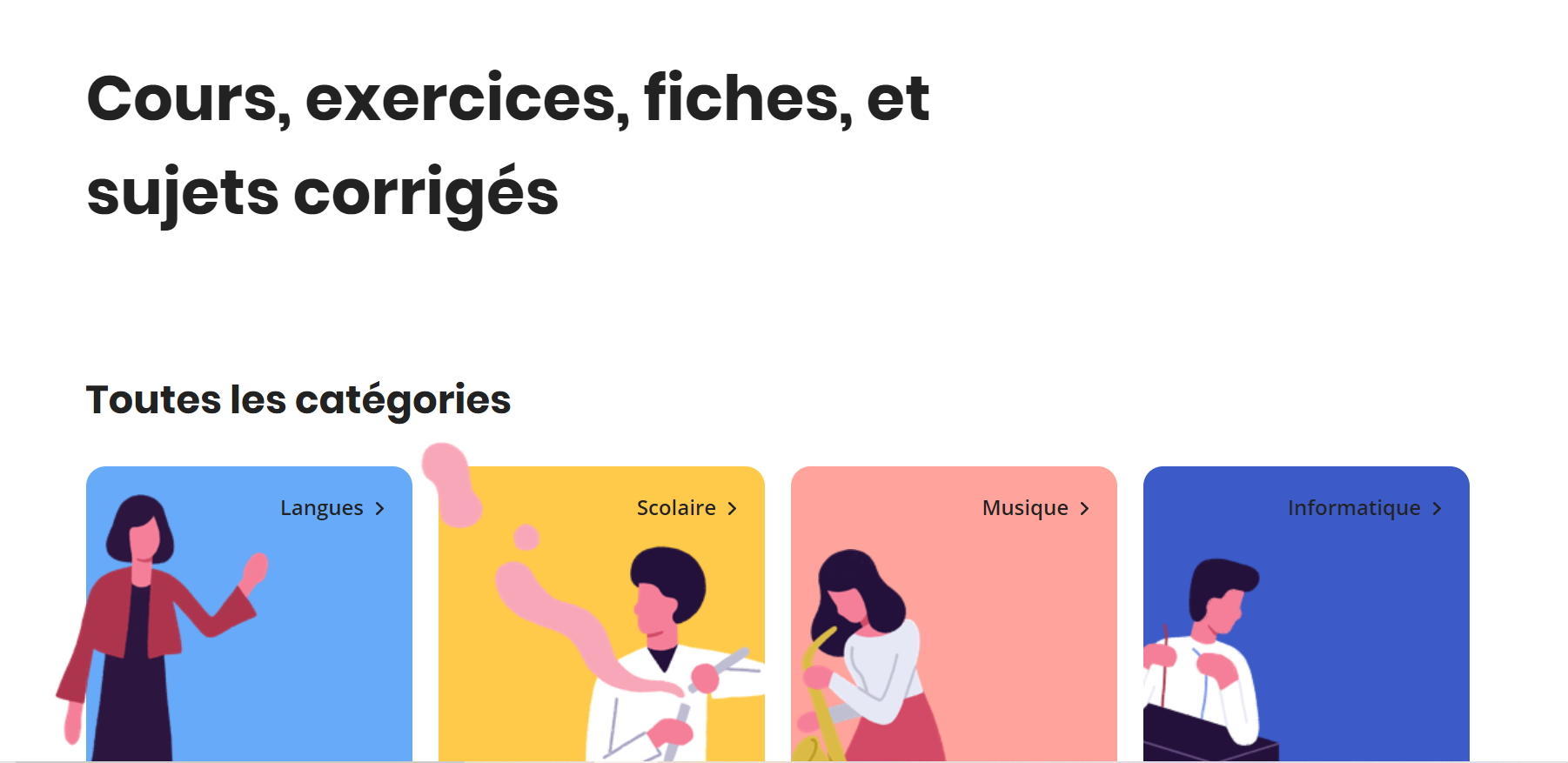 Sur quelles plateformes web peut-on trouver des exemples de sujets de devoirs ?
