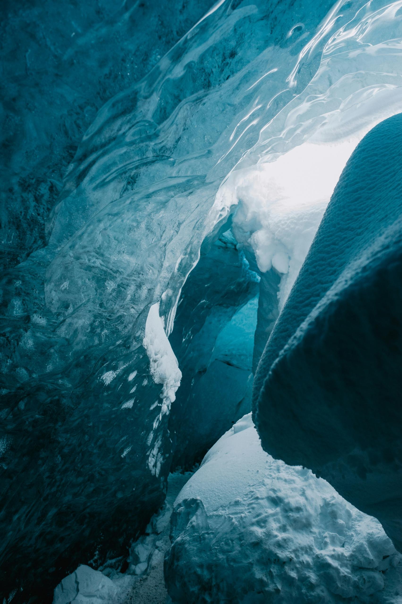 Un glacier vu de l'intérieur.