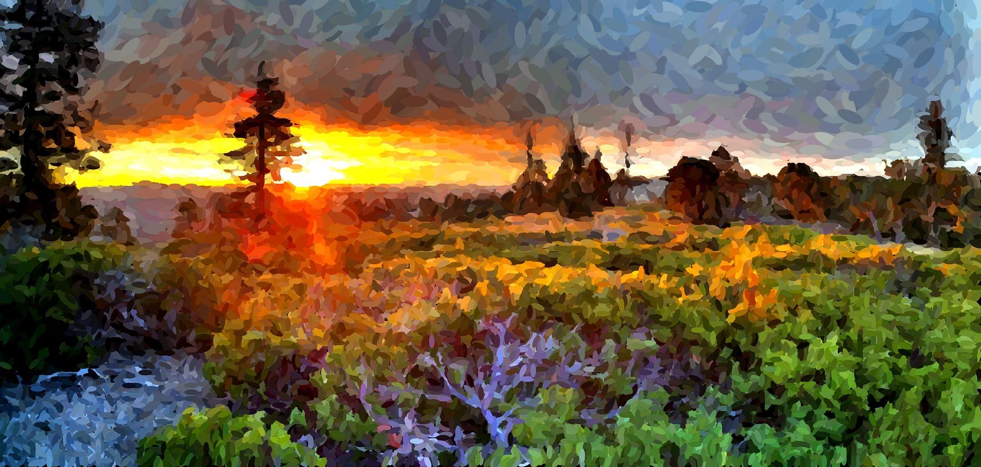Quelles les étapes pour dessiner un soleil couchant ?