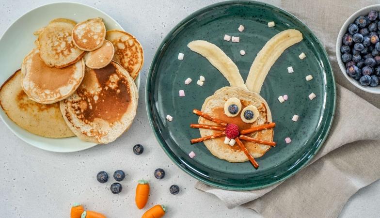 Choisissez le dessert lapin avec des pancakes !