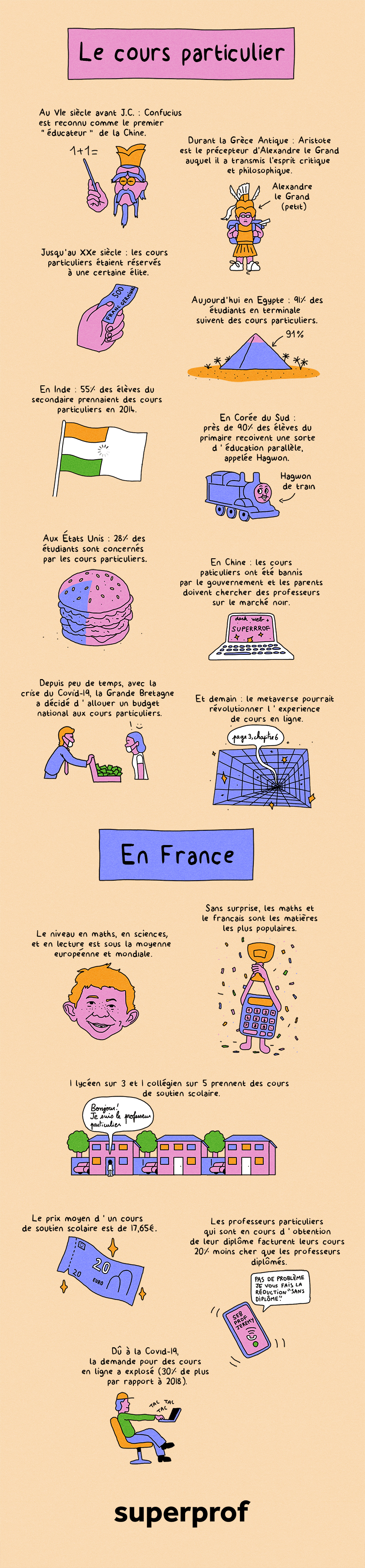 Quelle est l'histoire et l'évolution du cours particulier ?