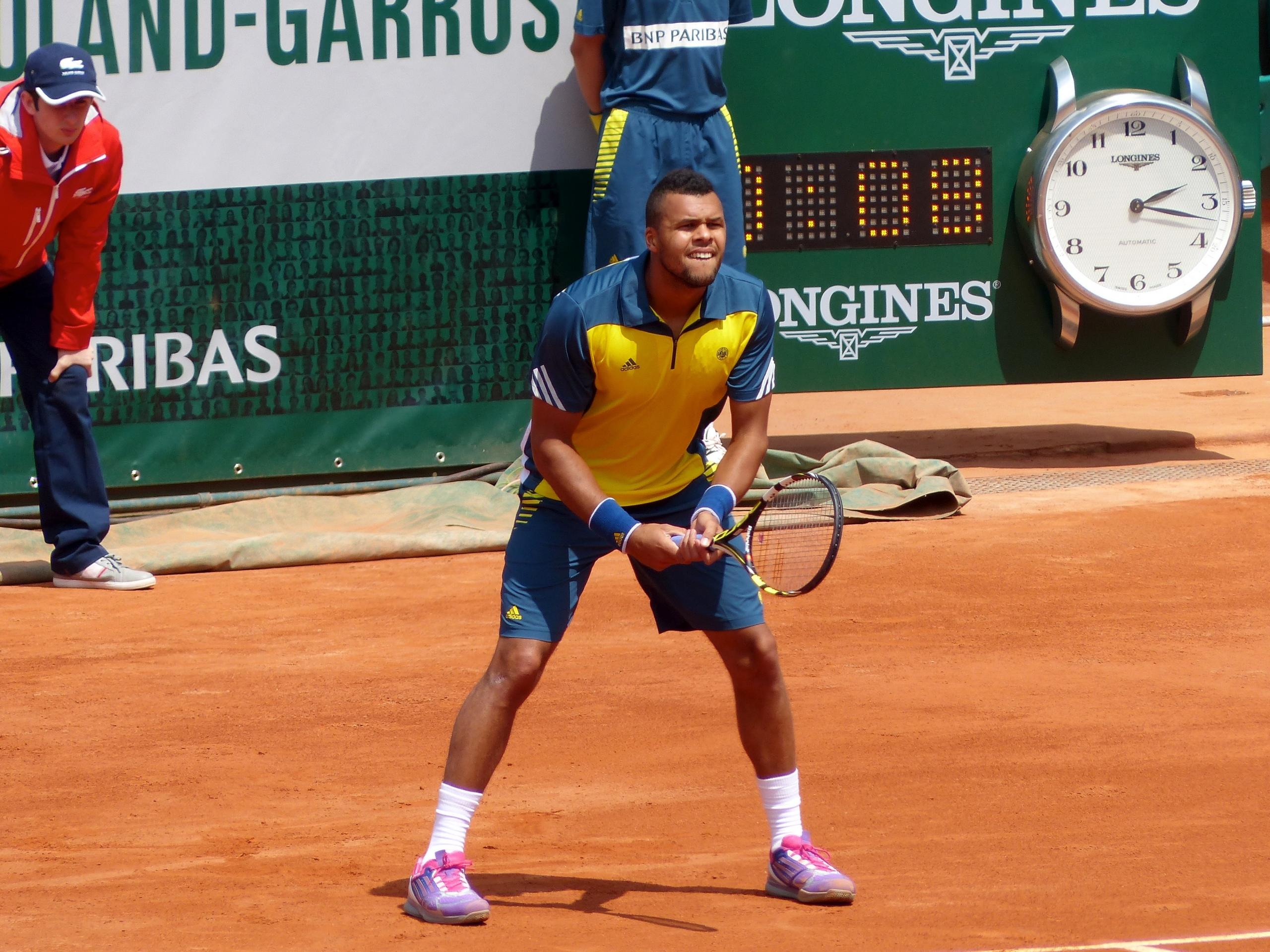 Tsonga sur un court de tennis