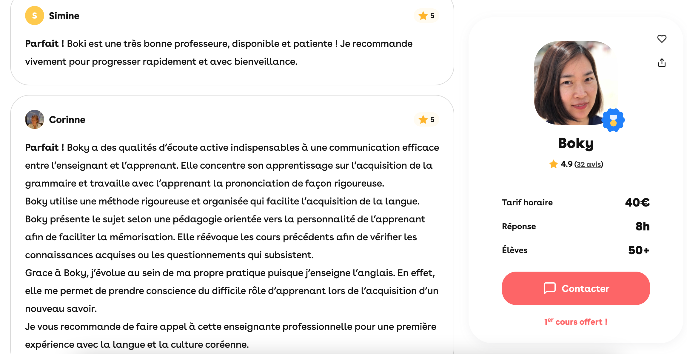 Boky, professeur de coréen sur Superprof à 40 € de l'heure.