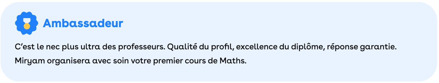 Mention pour le professeur ambassadeur.