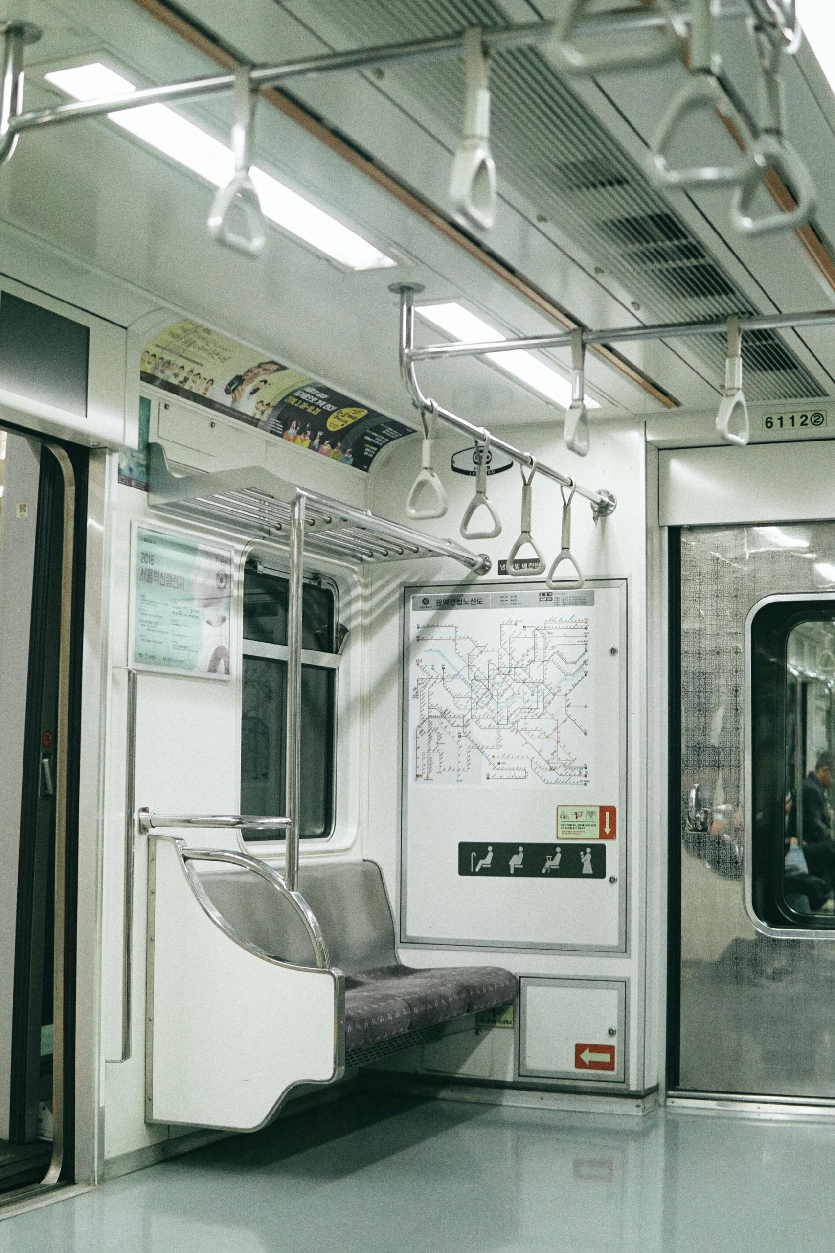 Un métro de Séoul vide.