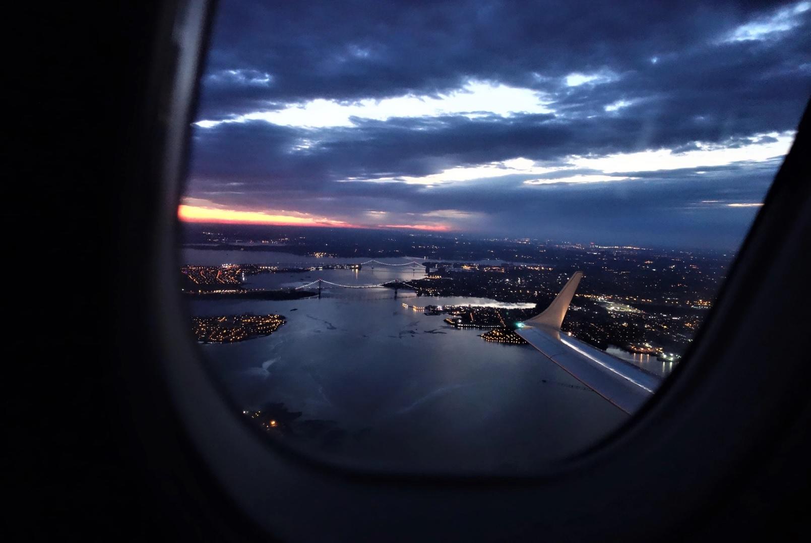 Vue sur New-York depuis un avion.