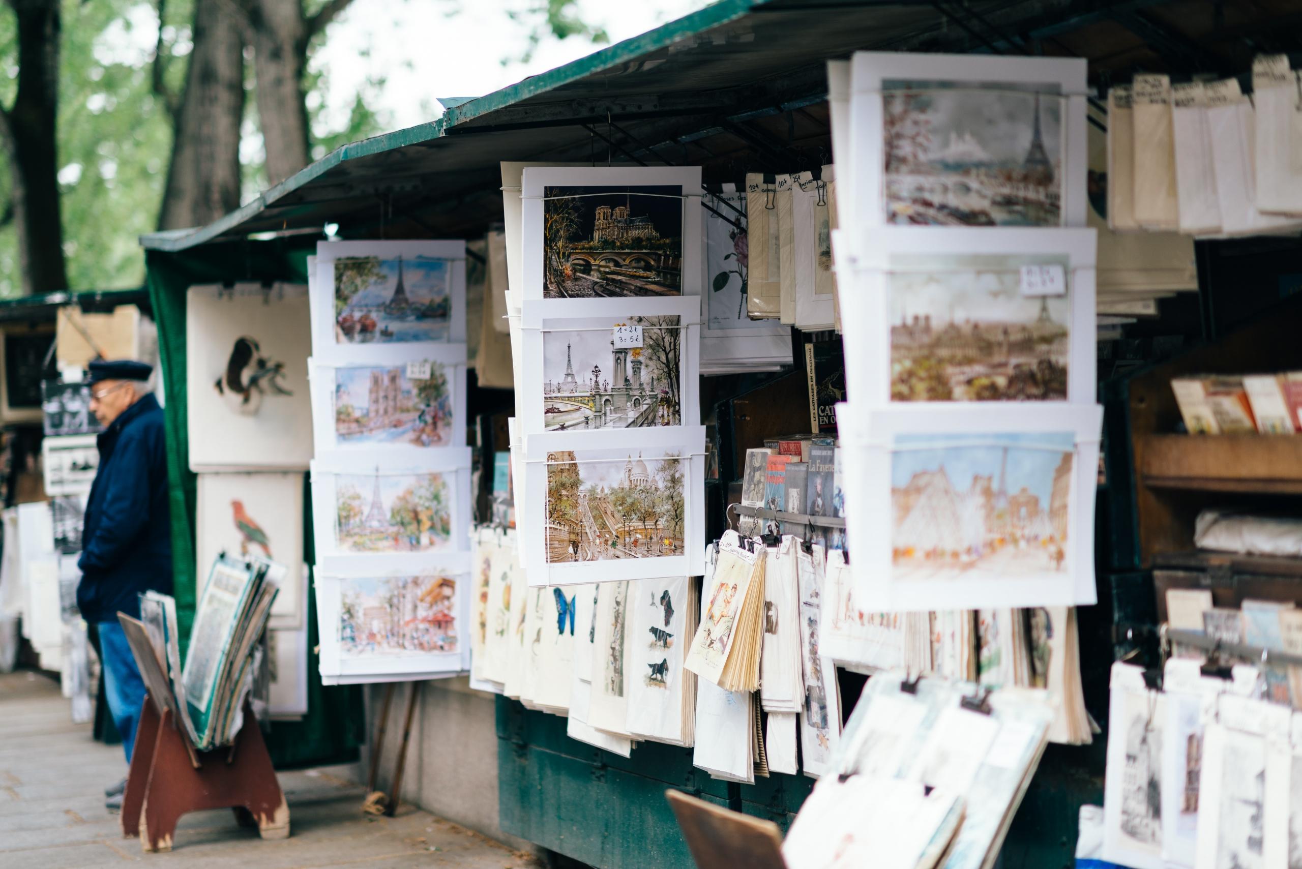 Le stand d'une bouquiniste parisien.