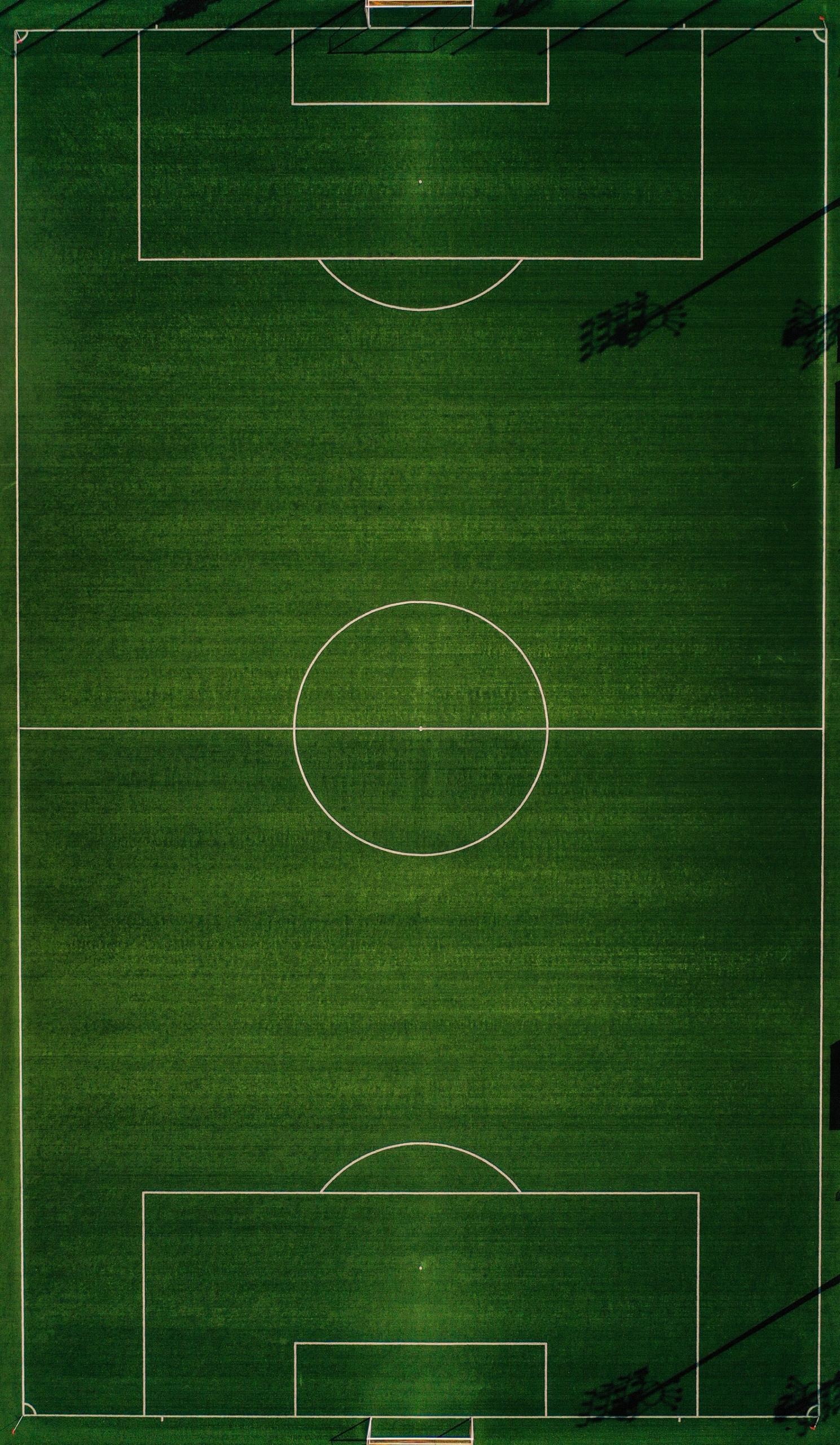 Un stade de foot vu d'en haut.