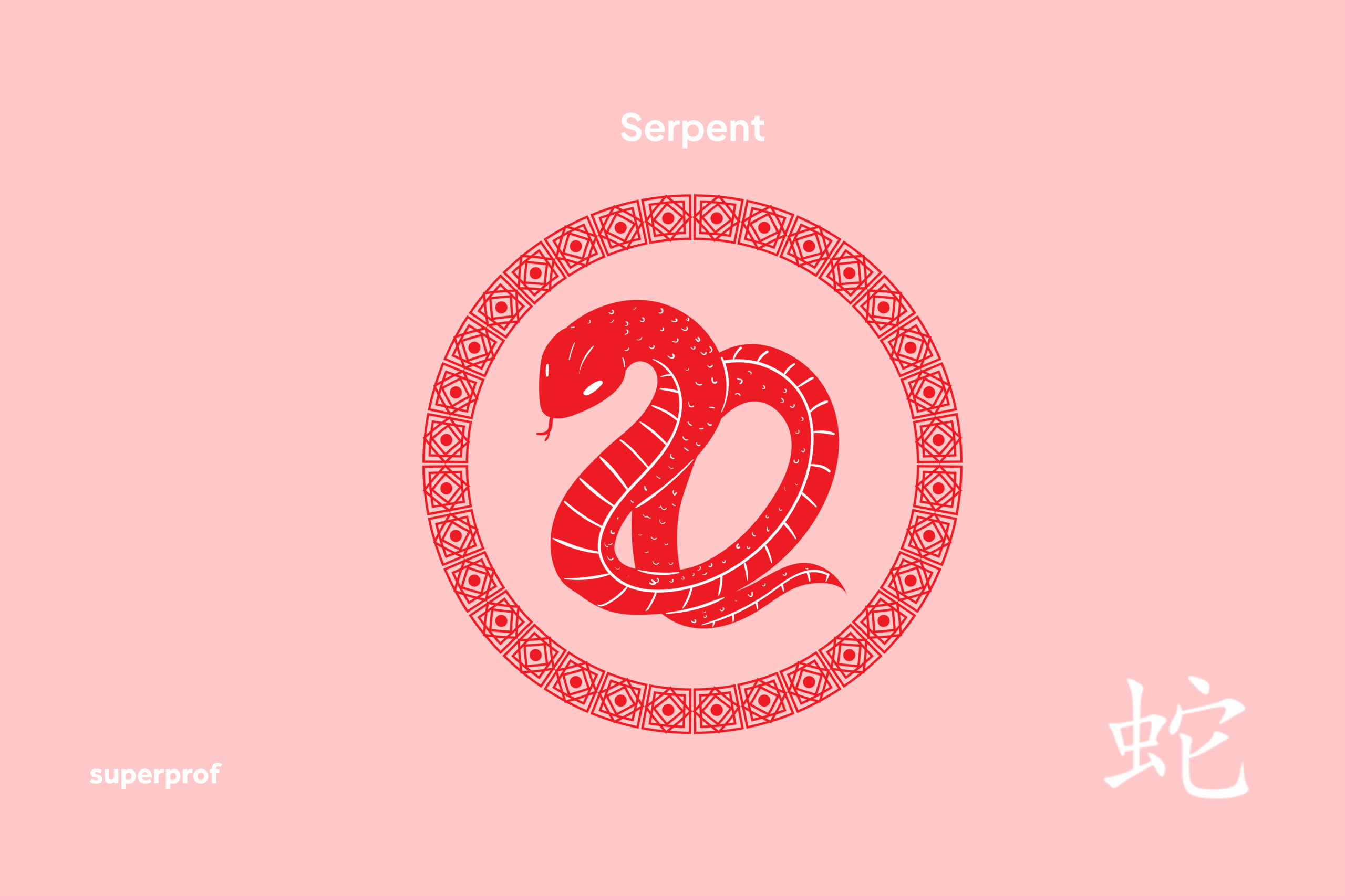 Dessin représentant le signe chinois du Serpent.