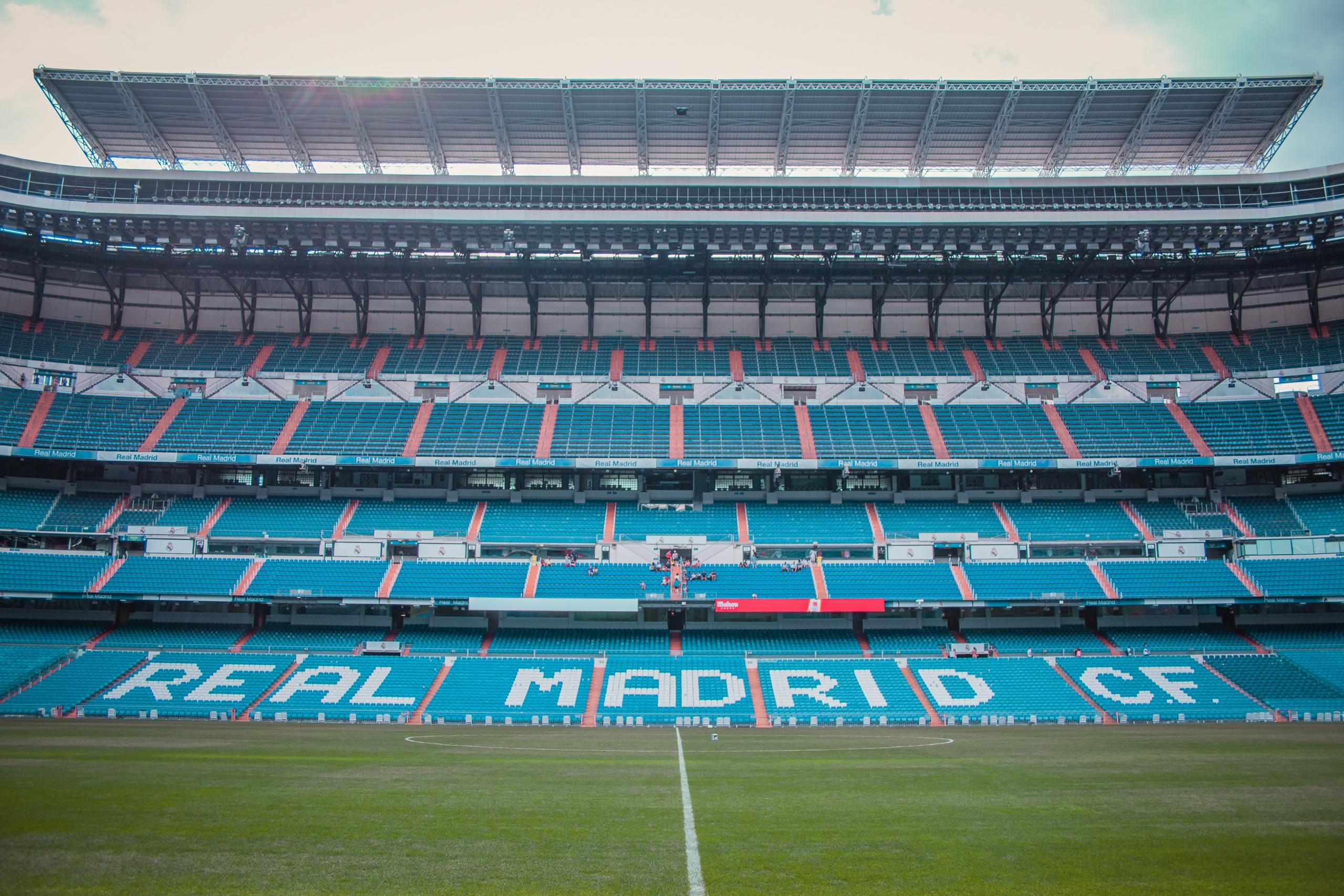 Le stade de foot du Real Madrid vide.