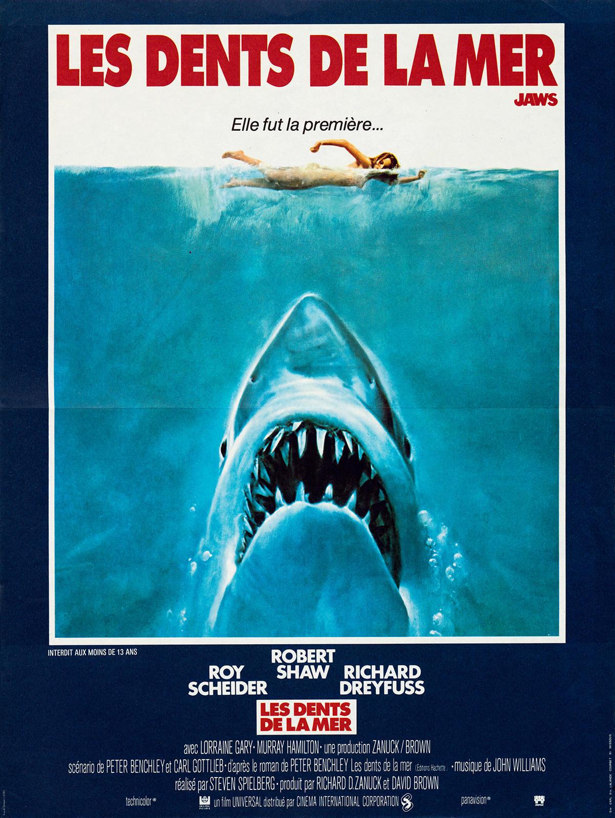Affiche du film Les dents de la mer.