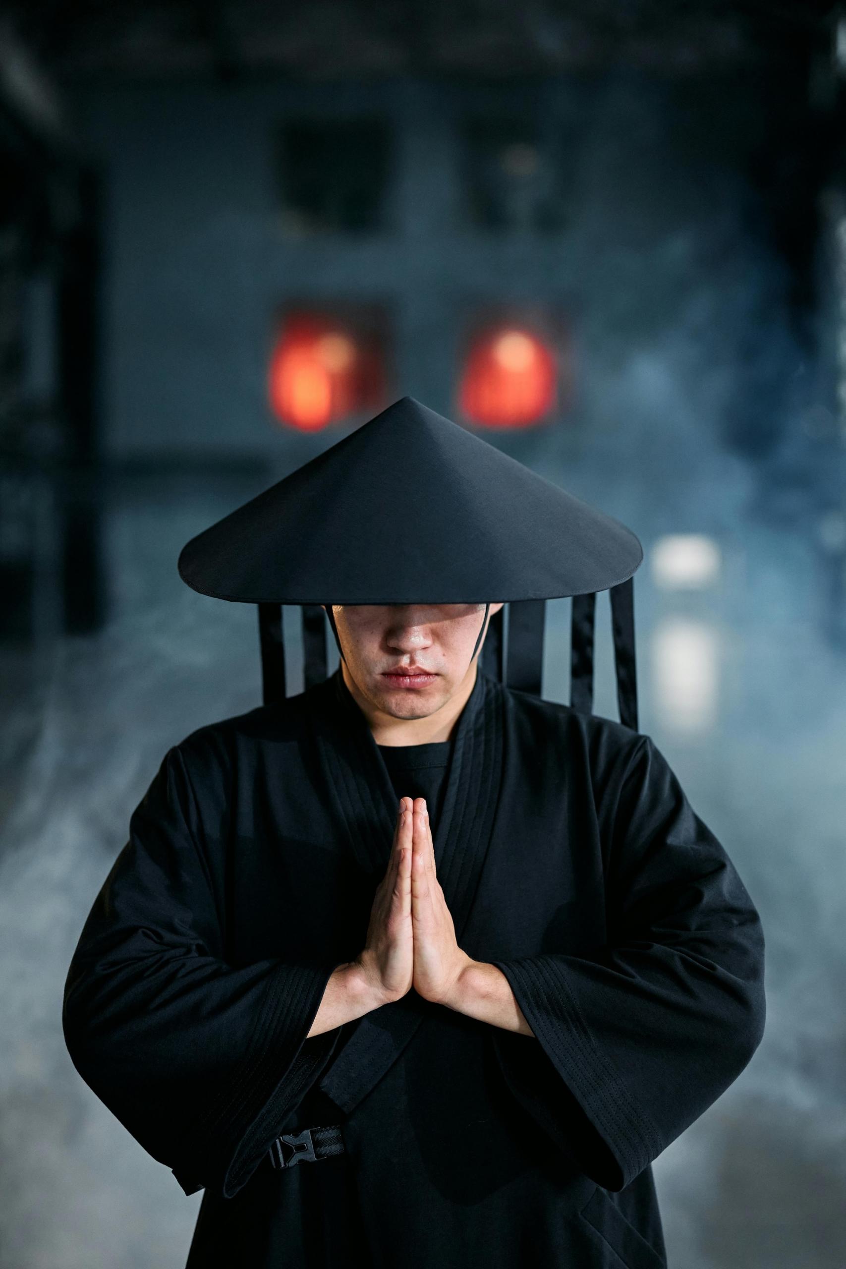 Un samouraï est en position de paix.