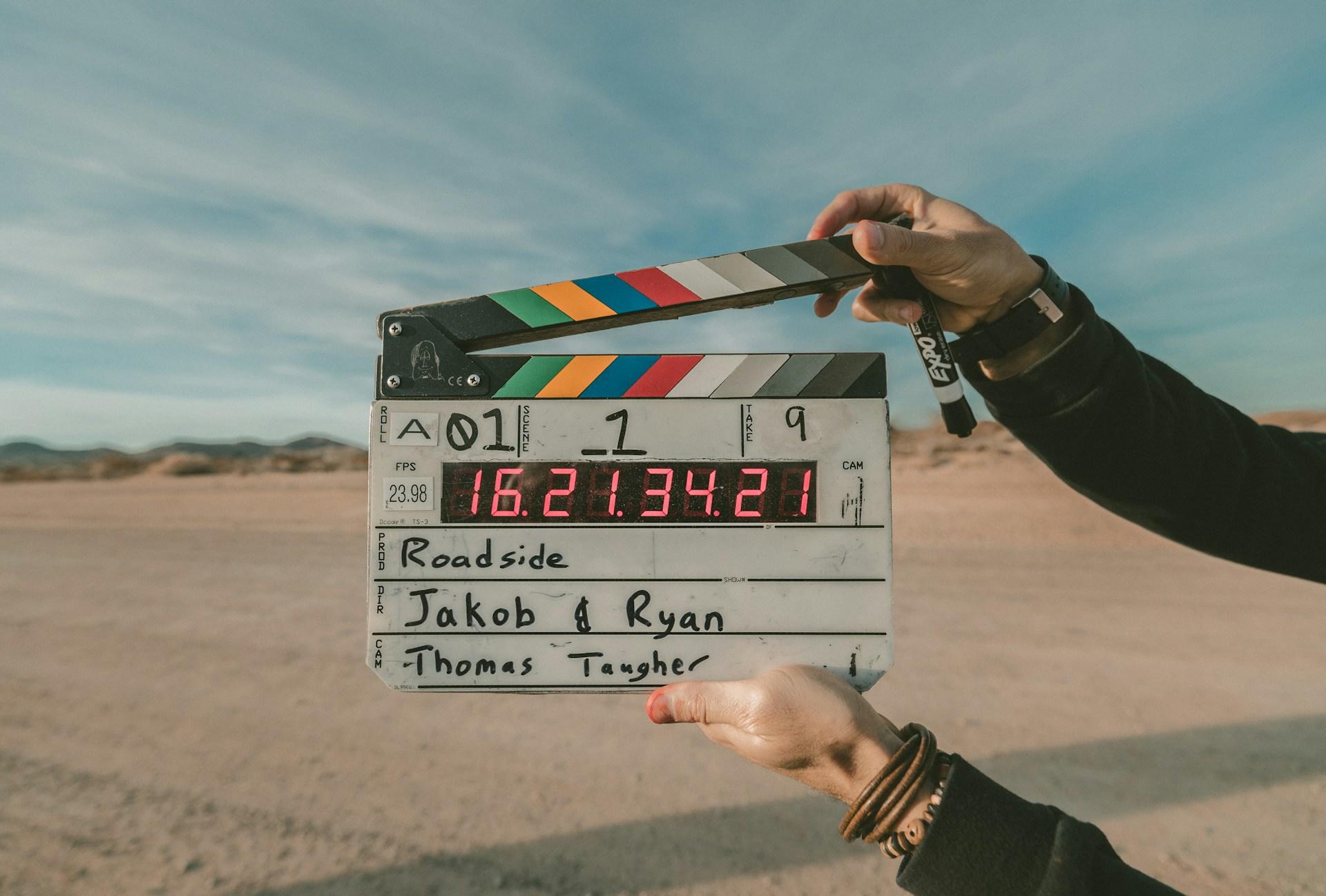 clap de cinéma en plein air