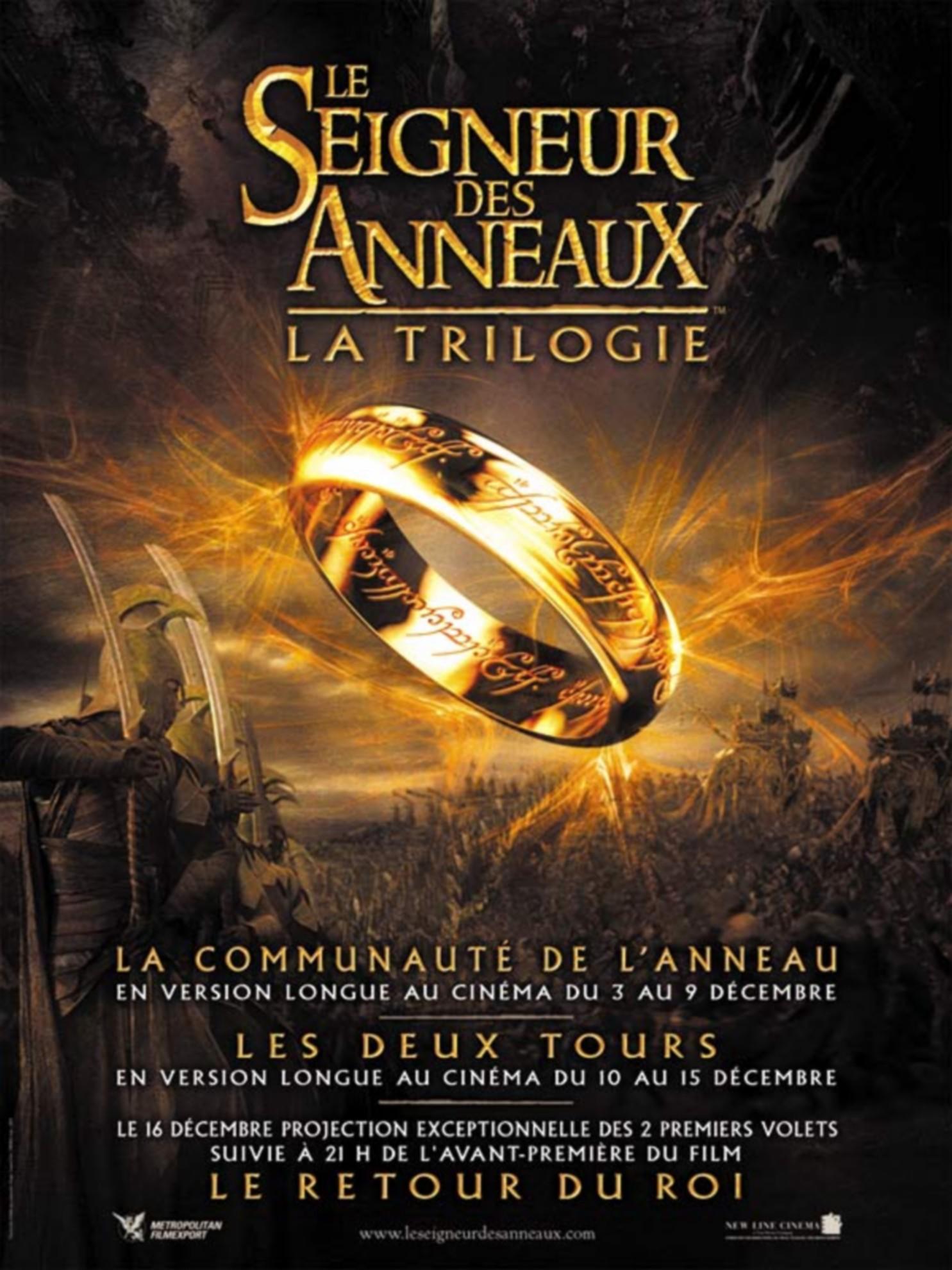 L'affiche de la trilogie du Seigneur des Anneaux.