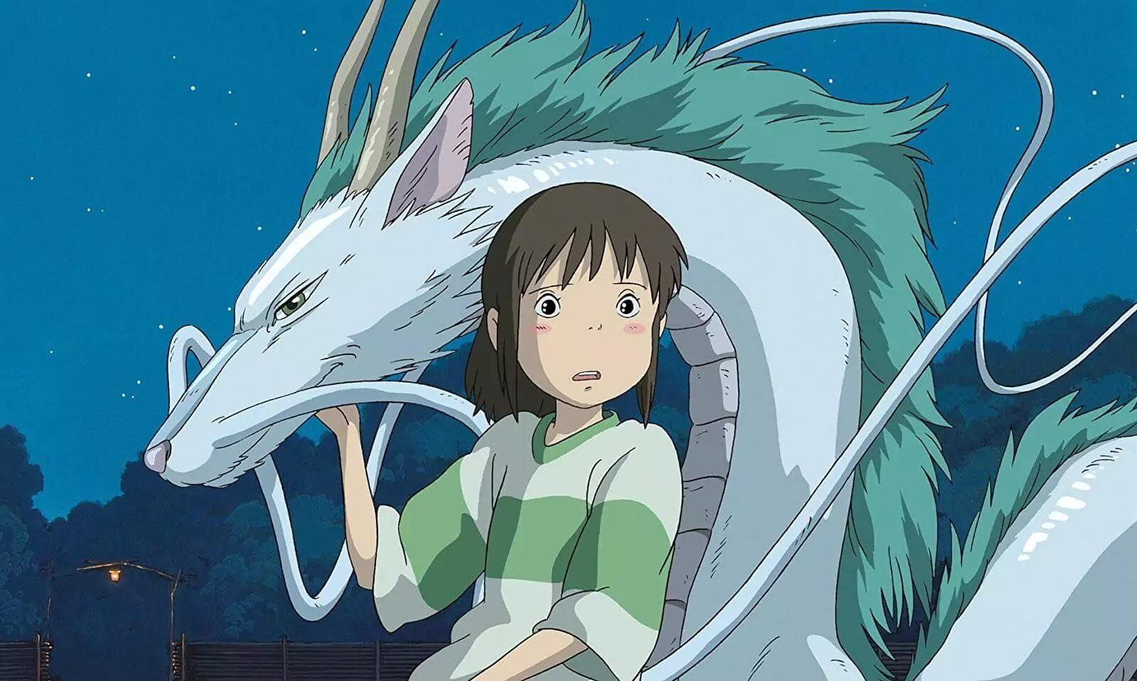 Le personnage de Chihiro et Haku le dragon.