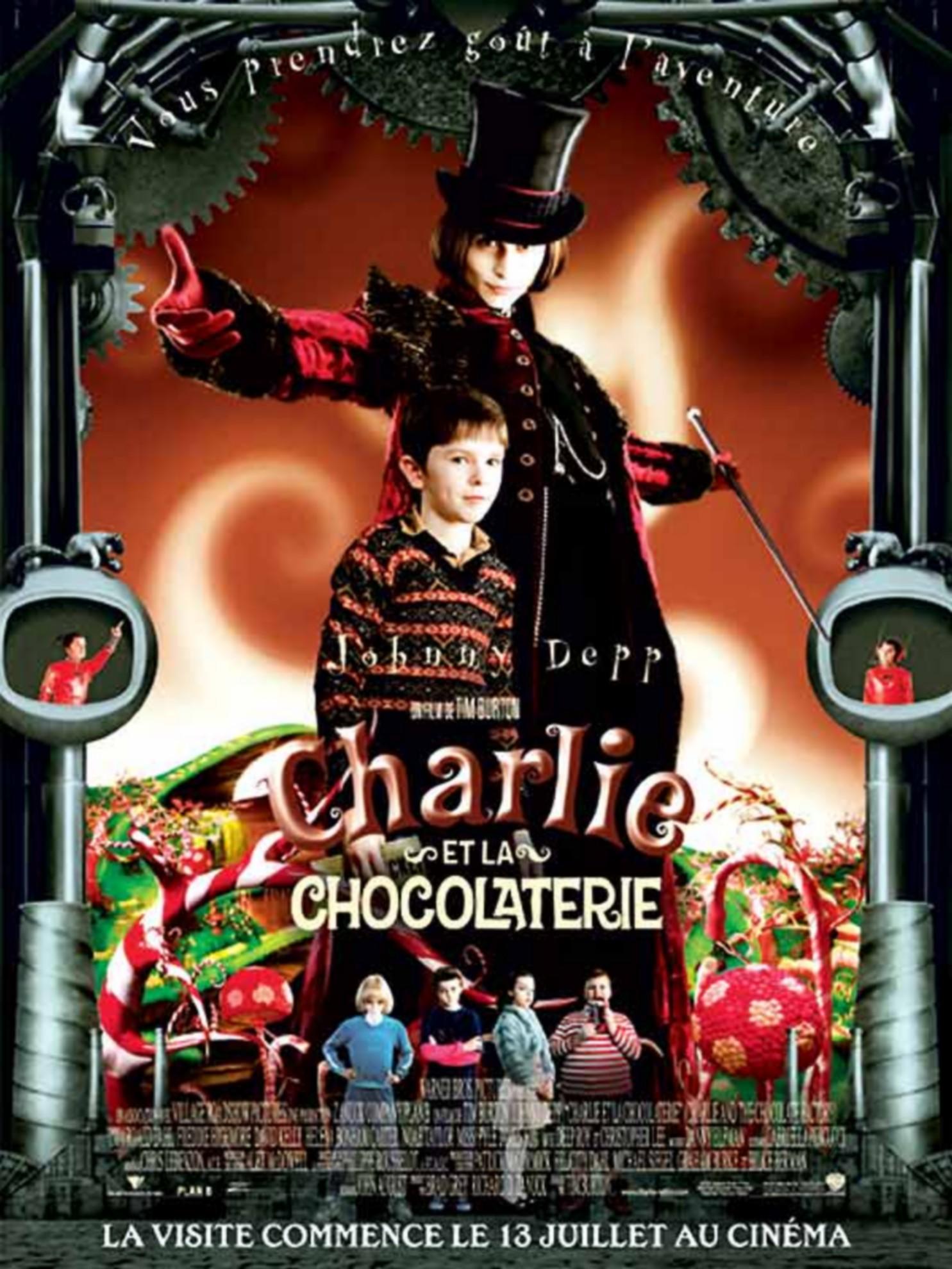 L'affiche du film Charlie et la Chocolaterie de 2005.