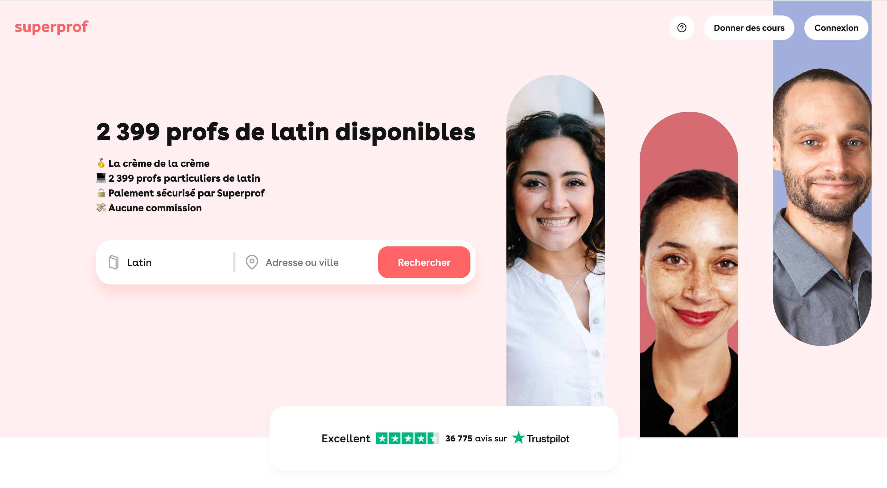 extrait de Superprof pour prendre des cours de latin