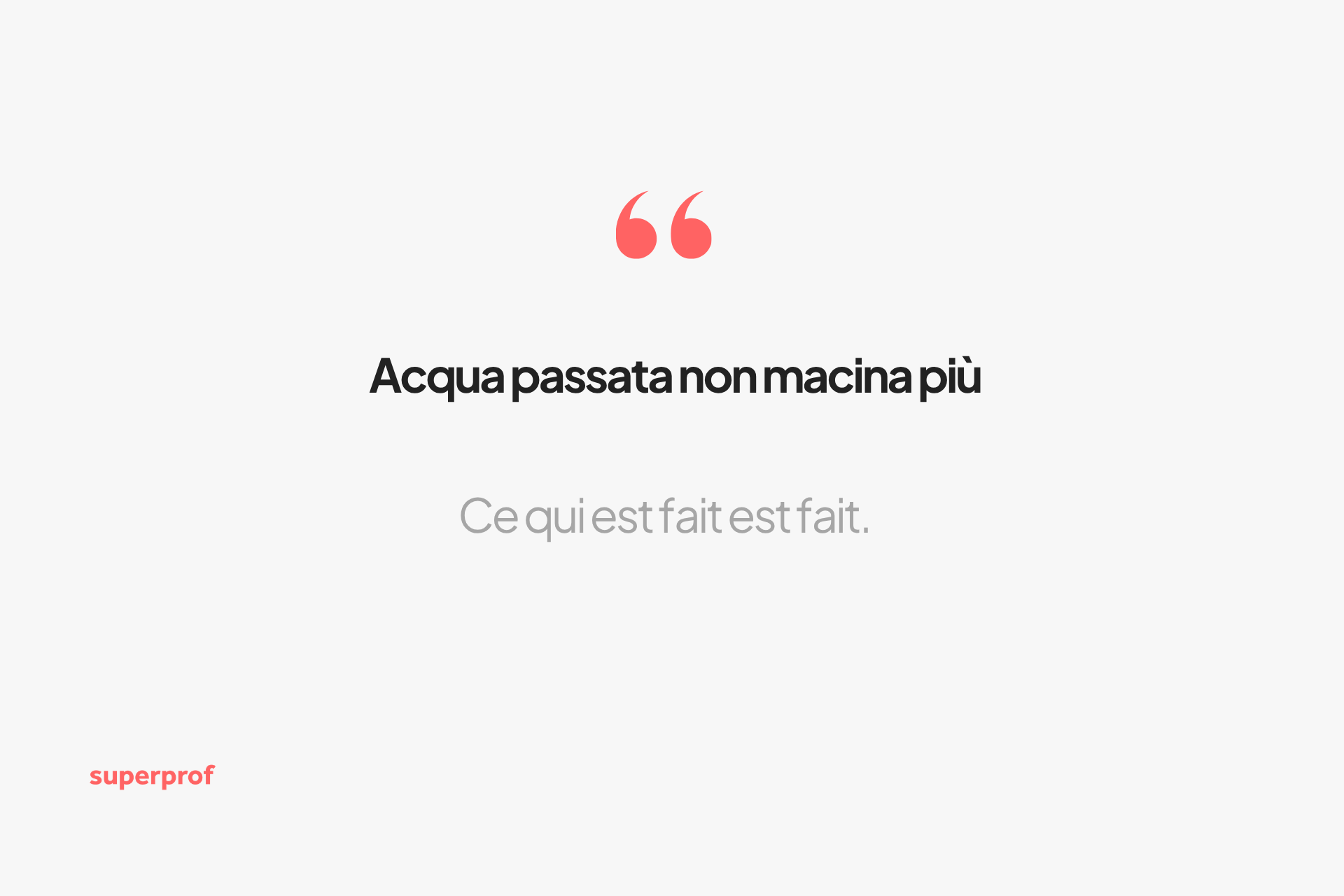 Acqua passata non macina più