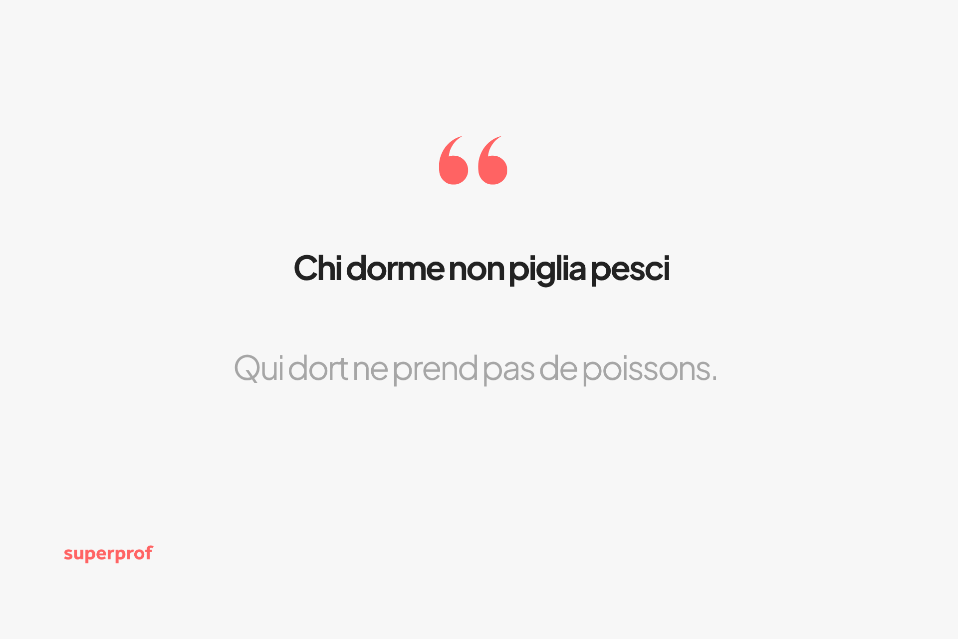 Chi dorme non piglia pesci