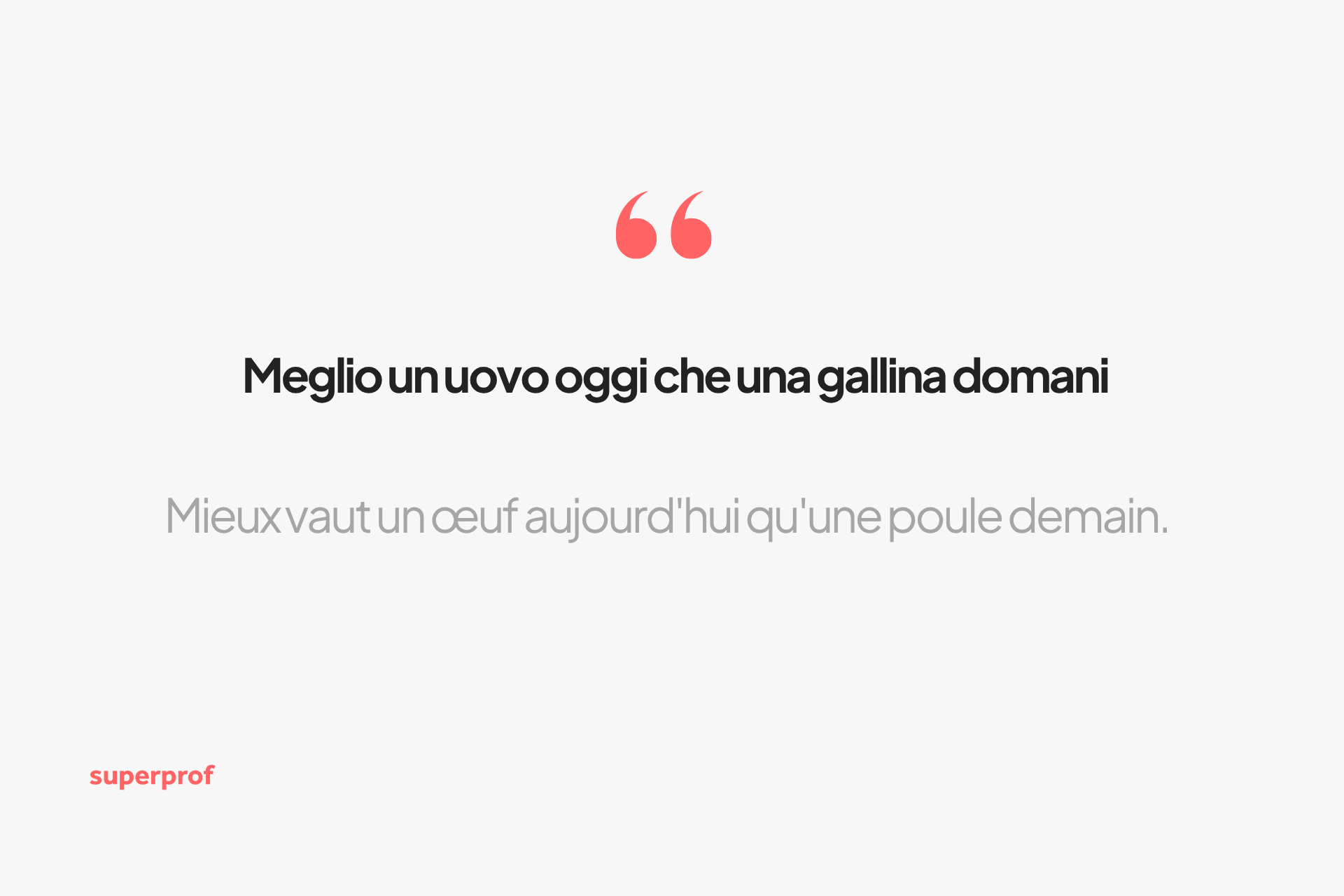 Meglio un uovo oggi che una gallina domani