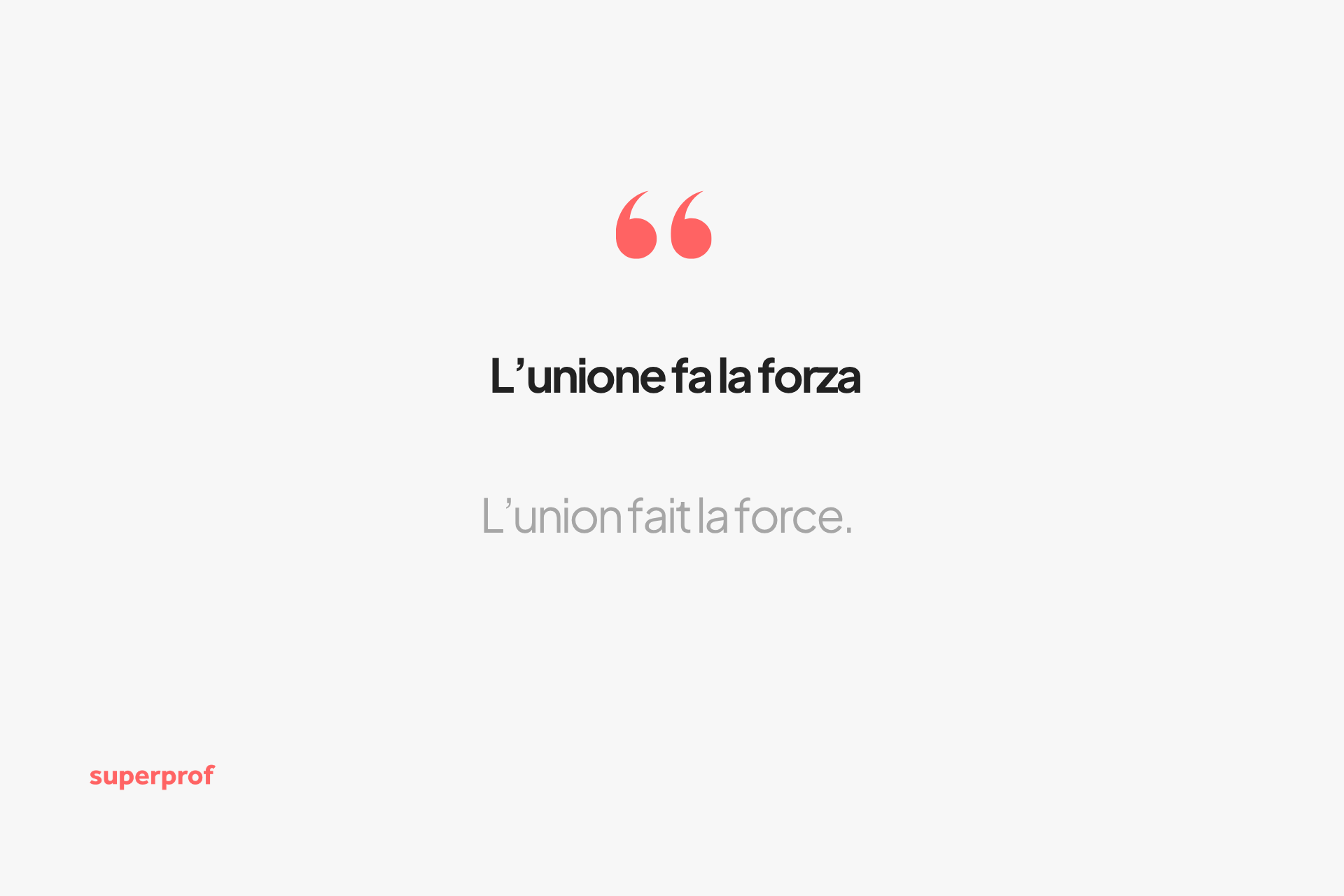 L’unione fa la forza