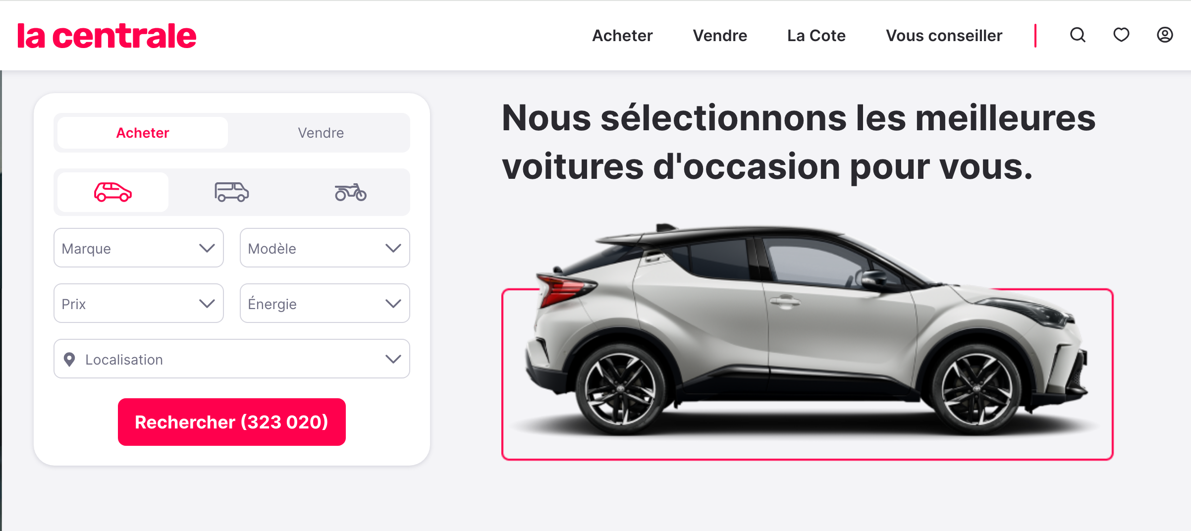 extrait de la page d'accueil de la Centrale 