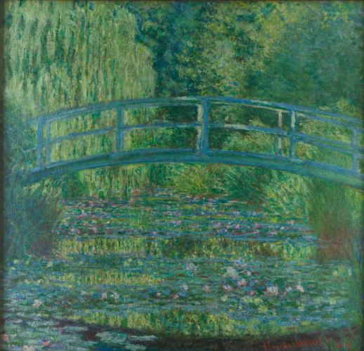 Représentation du tableau "Le bassin aux nymphéas" de Monet.
