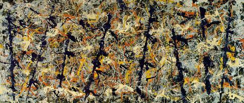 Représentation du tableau de Blue Poles de Pollock.