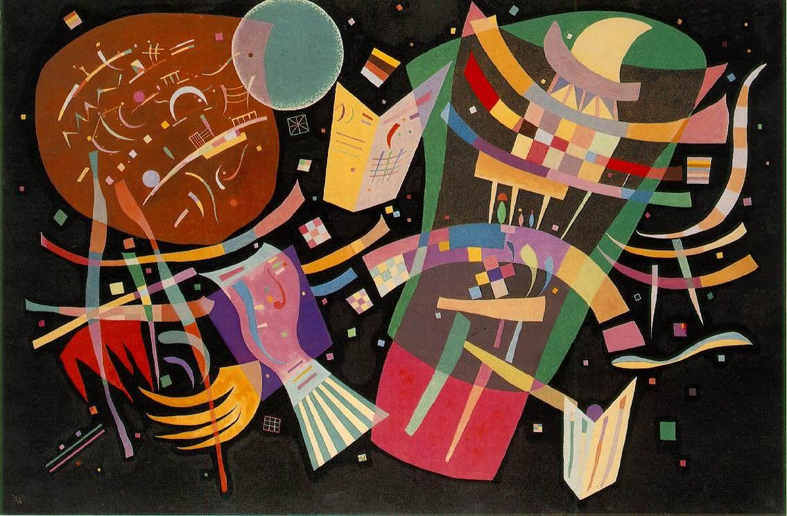 Représentation du tableau de Kandinsky "Composition X".