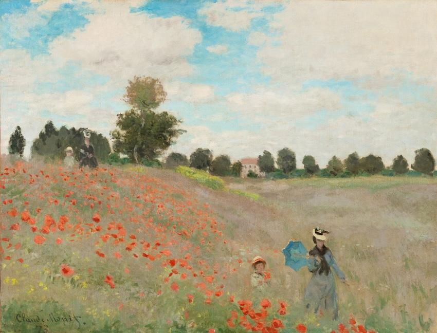 Représentation du tableau "Les coquelicots" de Monet.