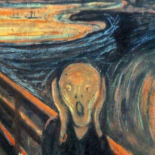 Représentation du tableau "Le cri" de Munch.