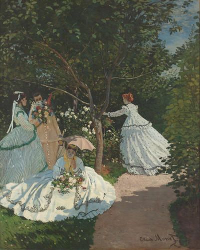 Représentation du tableau "Femmes au jardin" de Monet.