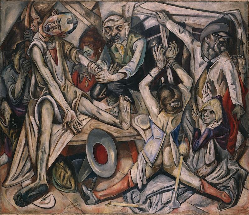 Représentation du tableau "La nuit" de Beckmann.