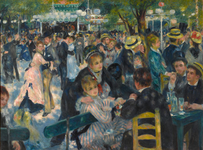 Représentation du tableau de Renoir "Le moulin de la Galette".