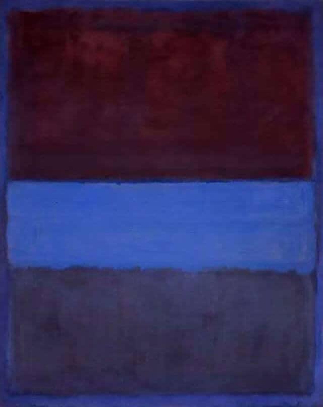 Représentation du tableau Rouille et bleu de Rothko.