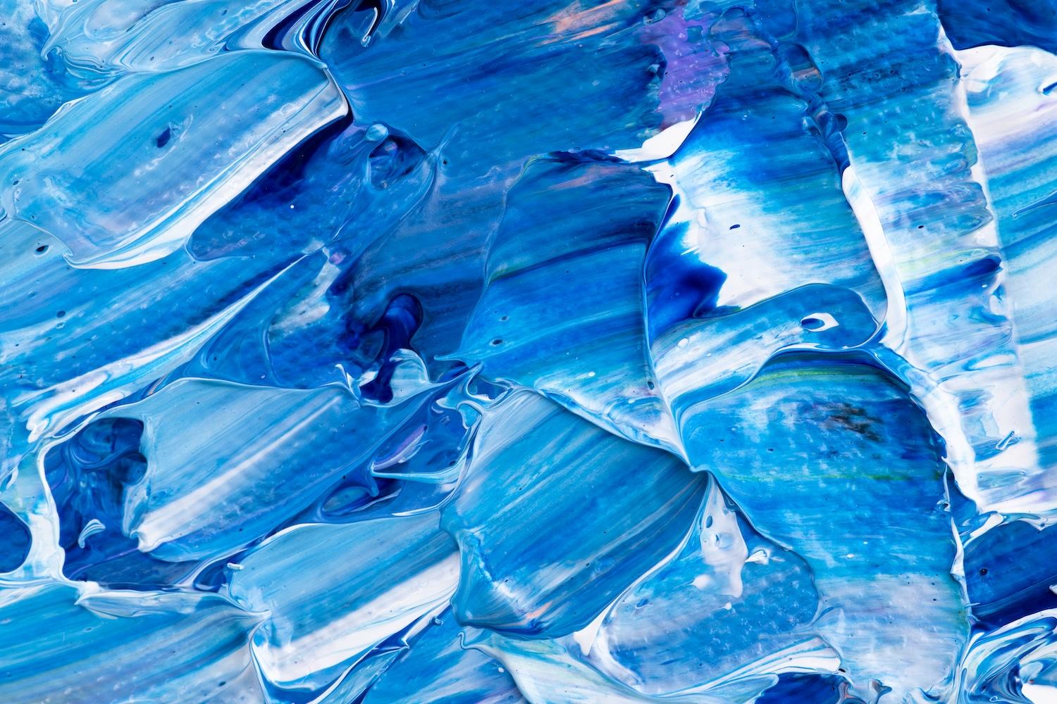 Peinture texturée bleue.