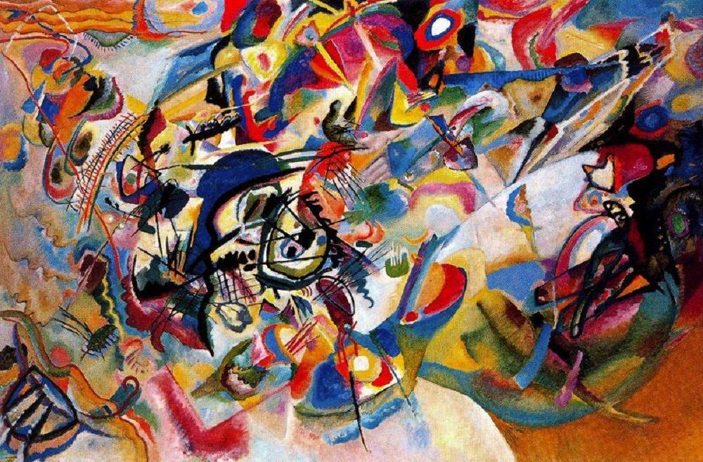 Représentation du tableau Composition VII de Kandinsky.