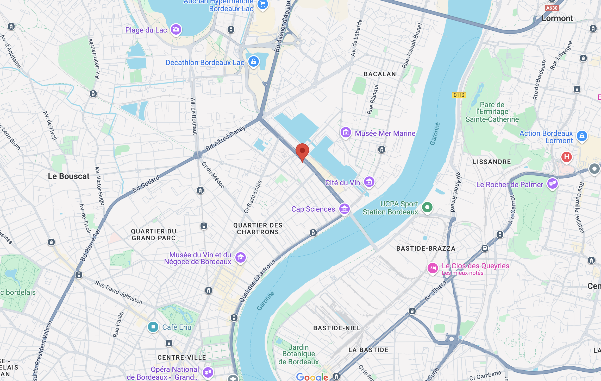 Capture d'écran Google Maps IGEFI Bordeaux