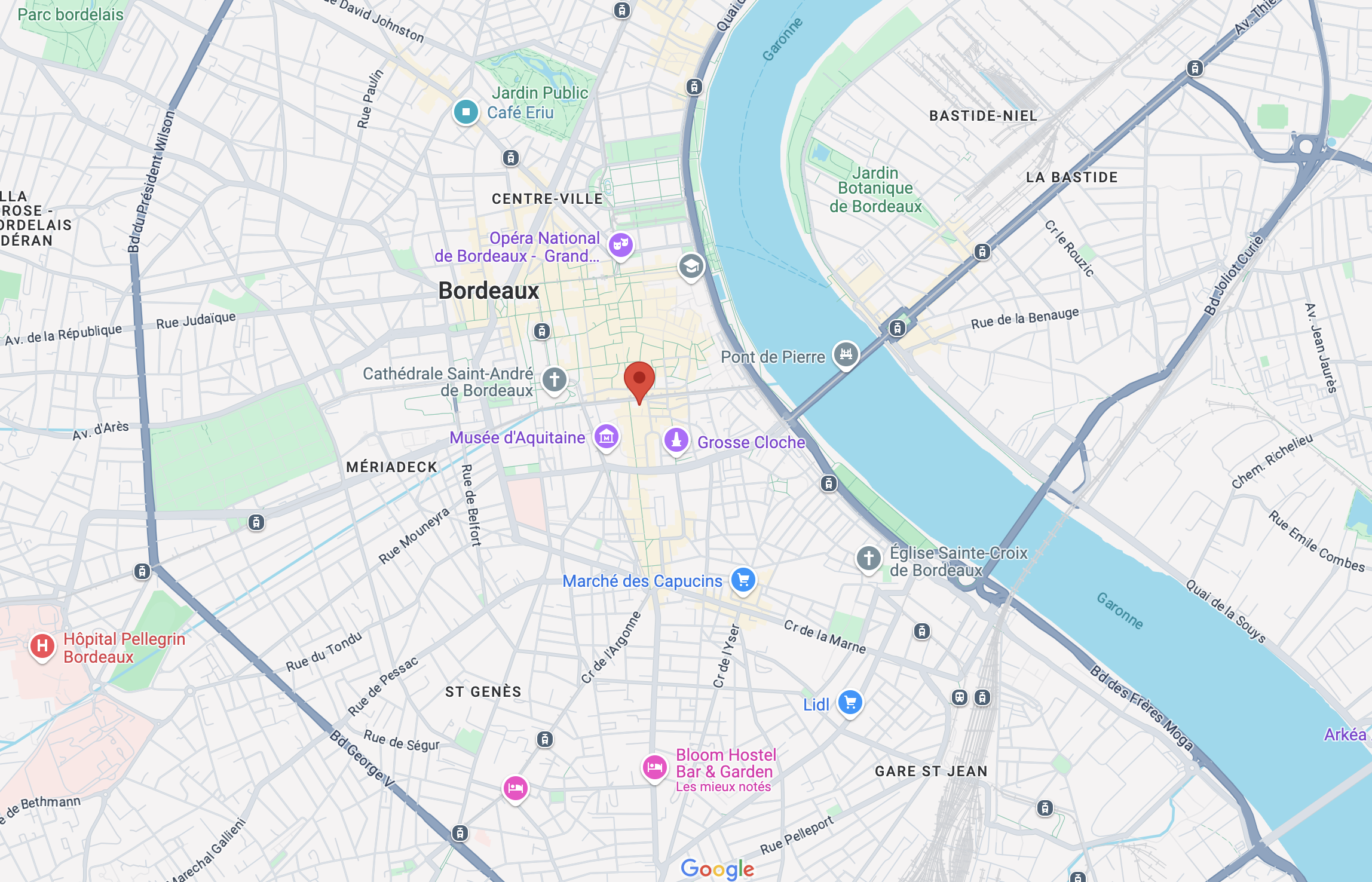 Capture d'écran Google Maps Perceval Bordeaux