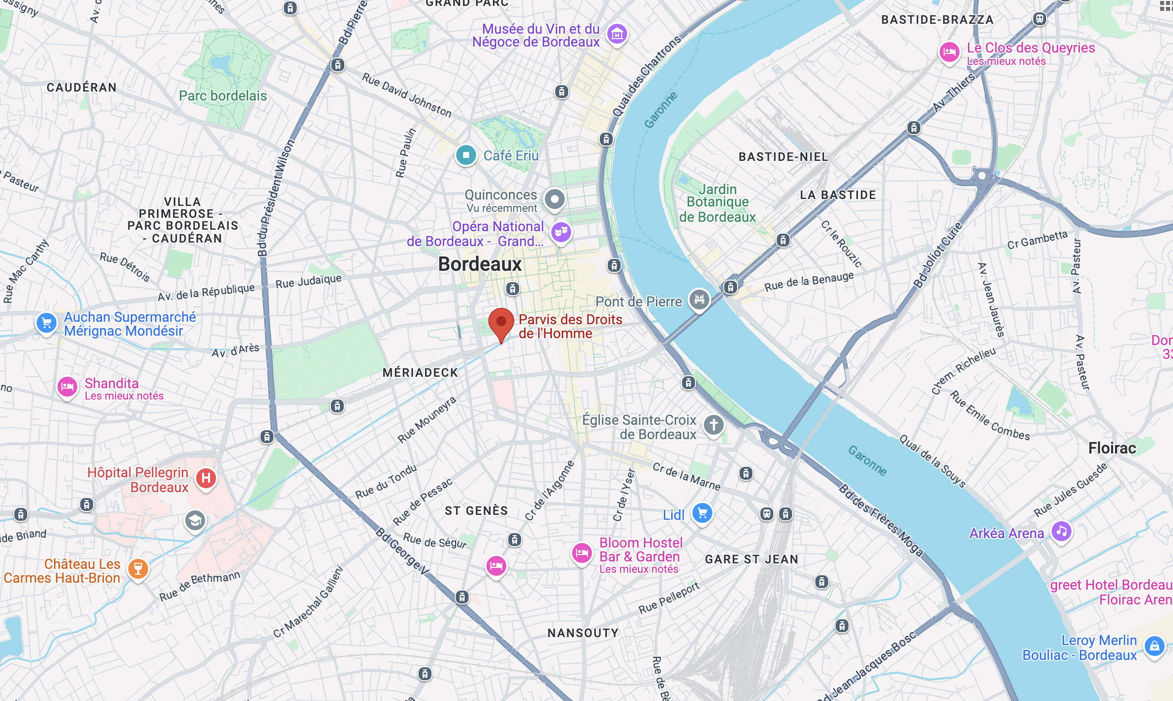 Capture écran Google Maps Parvis des droits de l'homme