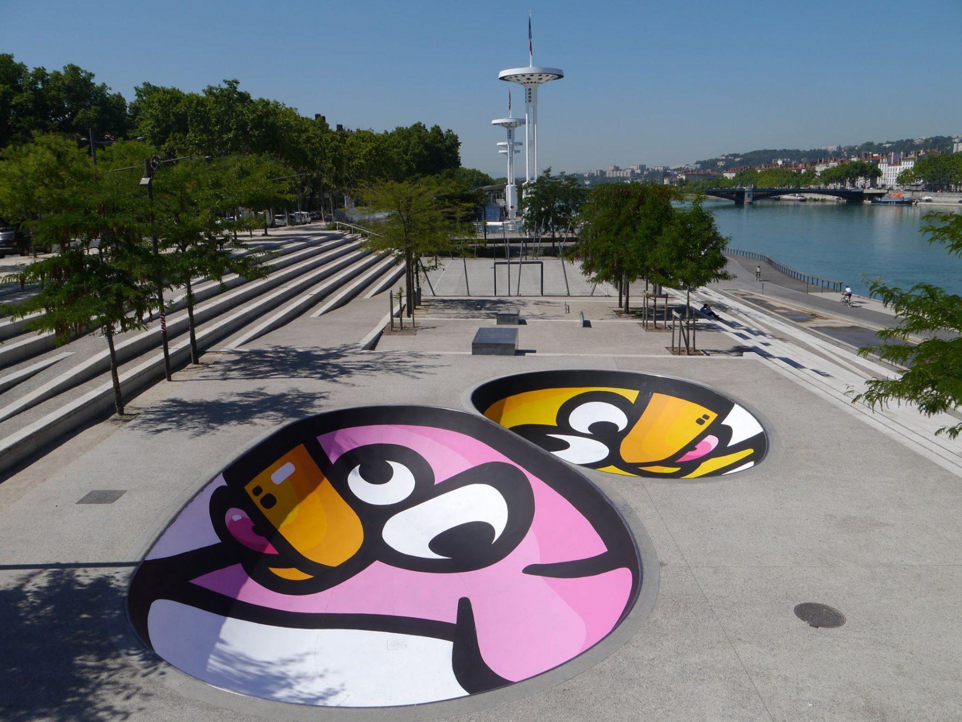 Vue du bowl de la guillotière à Lyon