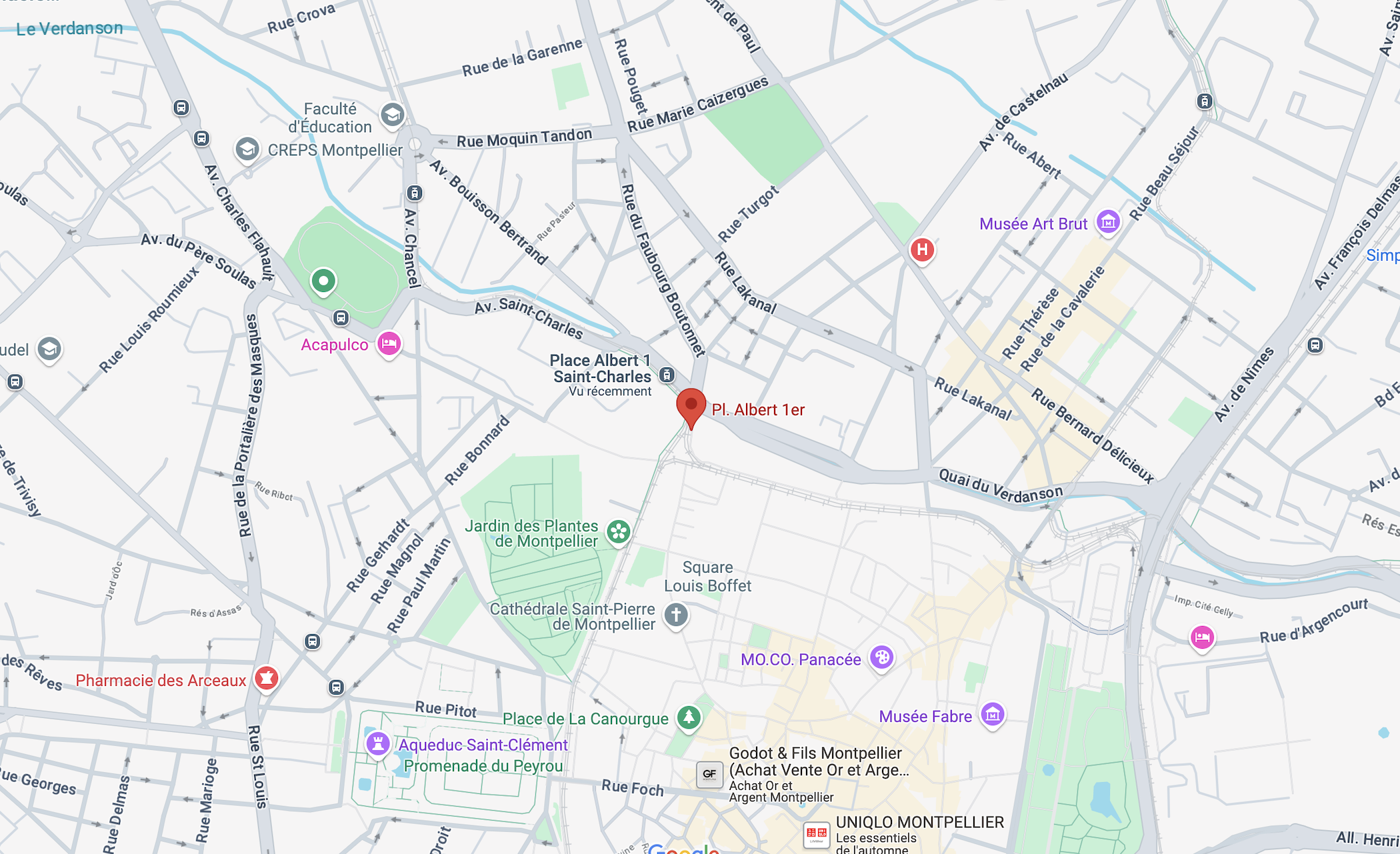 Capture Maps Place Albert 1er Montpellier